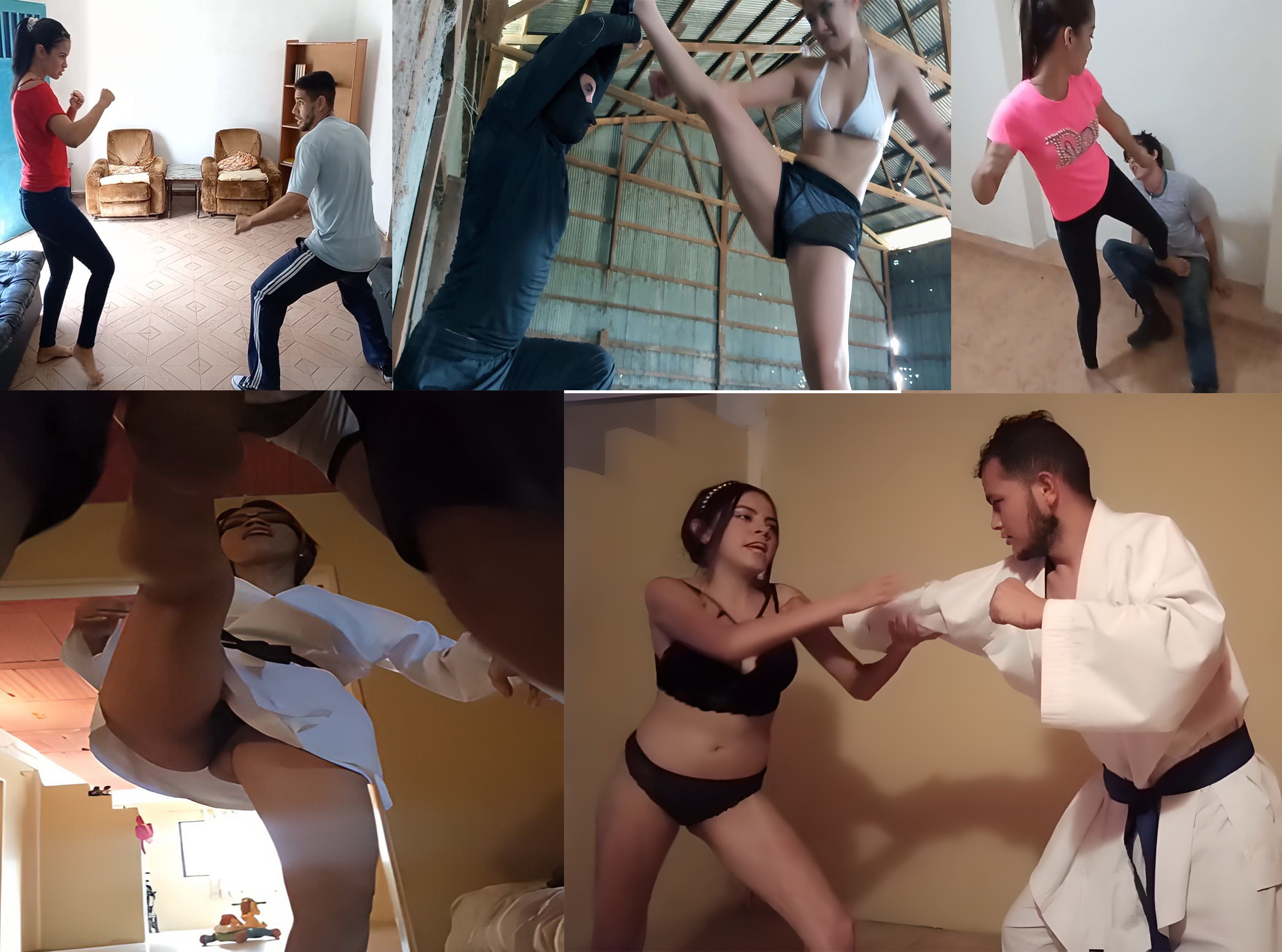 Videos Pack - Hot Karate Women fighting against men